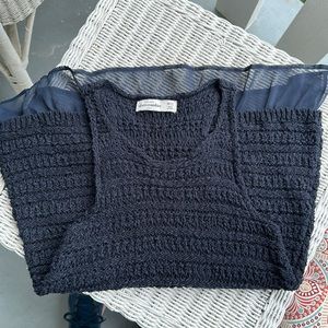 Abercrombie & Fitch crocheted top. Navy. Excellent used condition. So cute!